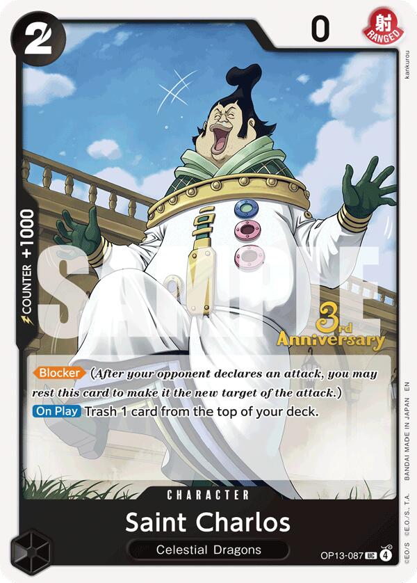 Saint Charlos [Carrying On His Will: 3rd Anniversary Tournament Cards] - OP13-087