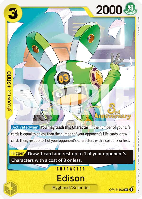 Edison [Carrying On His Will: 3rd Anniversary Tournament Cards] - OP13-102