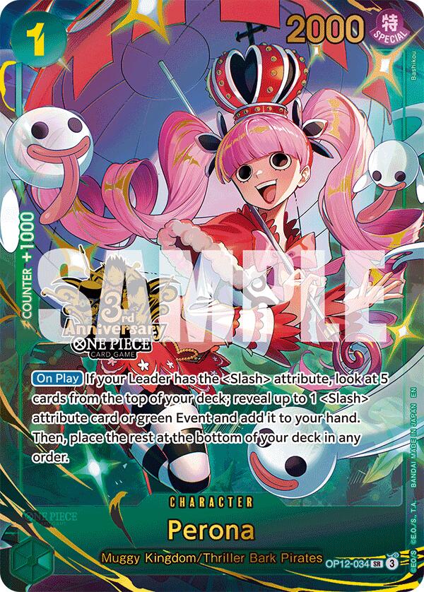 Perona (Japanese Version 3rd Anniversary Set) [One Piece Promotion Cards] - OP12-034