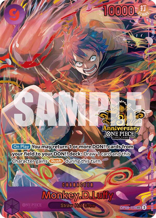 Monkey.D.Luffy (Japanese Version 3rd Anniversary Set) [One Piece Promotion Cards] - OP09-119
