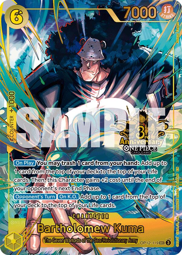 Bartholomew Kuma (Japanese Version 3rd Anniversary Set) [One Piece Promotion Cards] - OP12-119