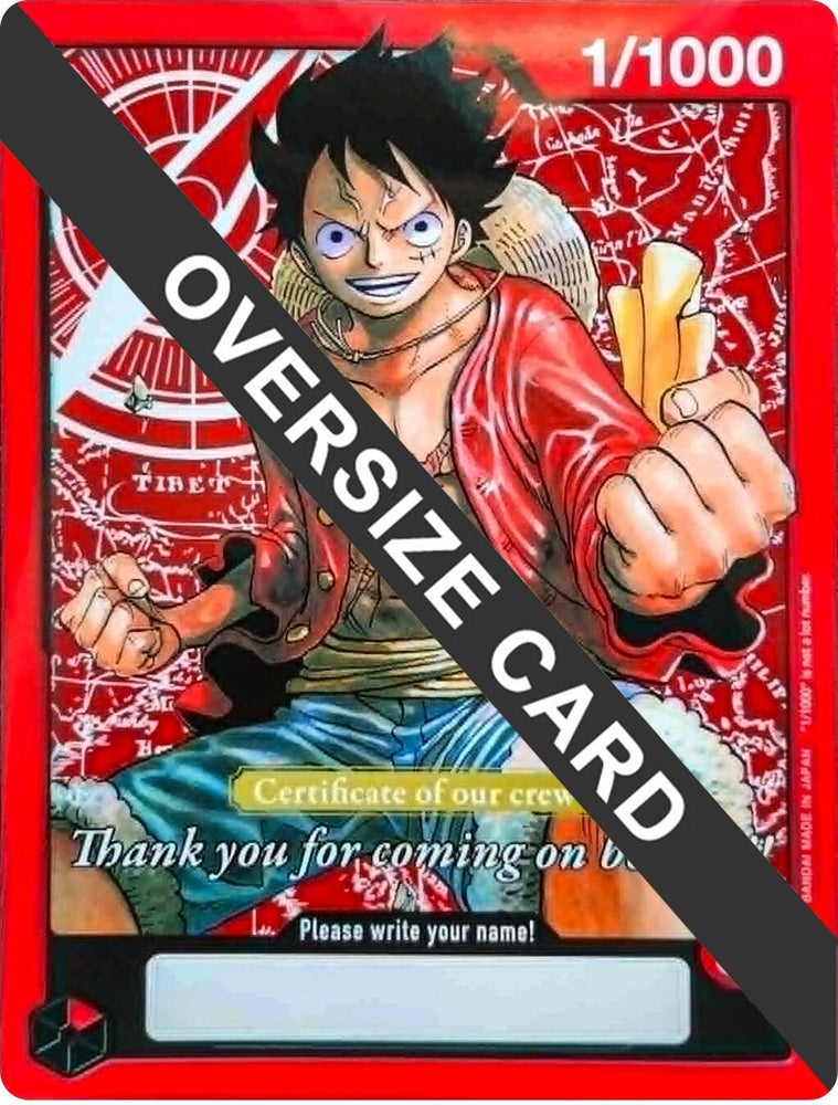 Monkey.D.Luffy (Certificate of our crew) (Oversized) [One Piece Promotion Cards] - 1/1000