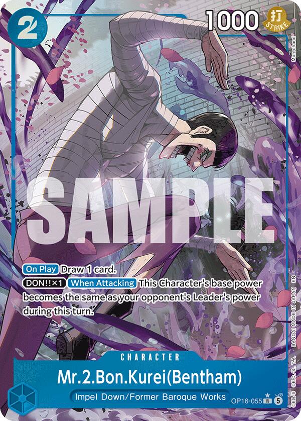 Mr.2.Bon.Kurei(Bentham) (Alternate Art) [The Time of Battle] - OP16-055
