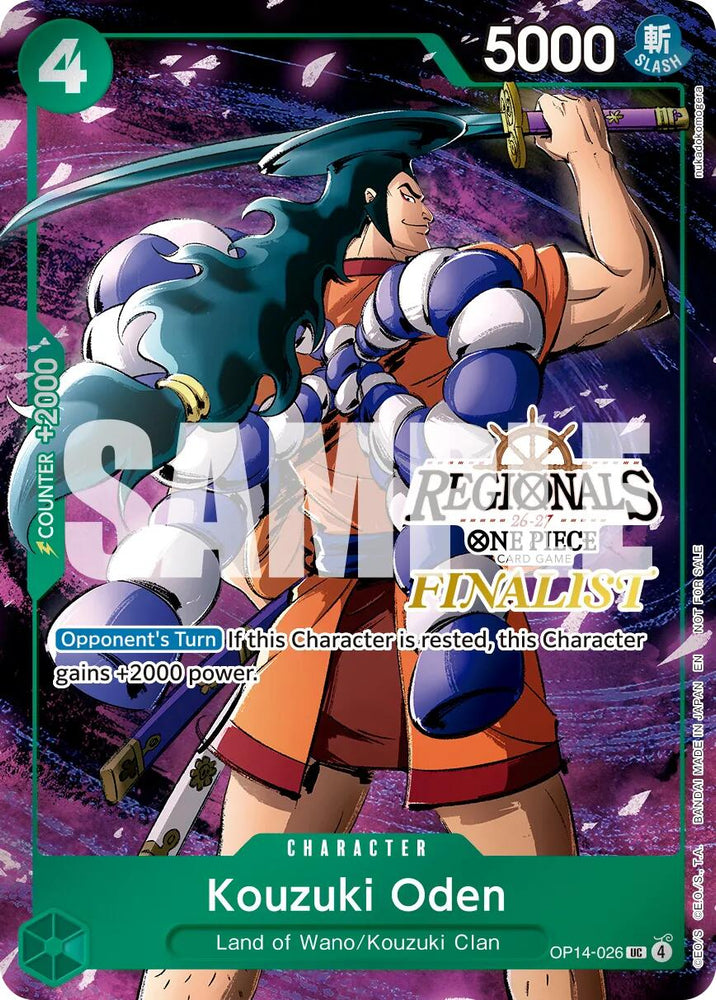 Kouzuki Oden (Regionals Finalist Card Set 26-27 Vol.2) [One Piece Promotion Cards] - OP14-026