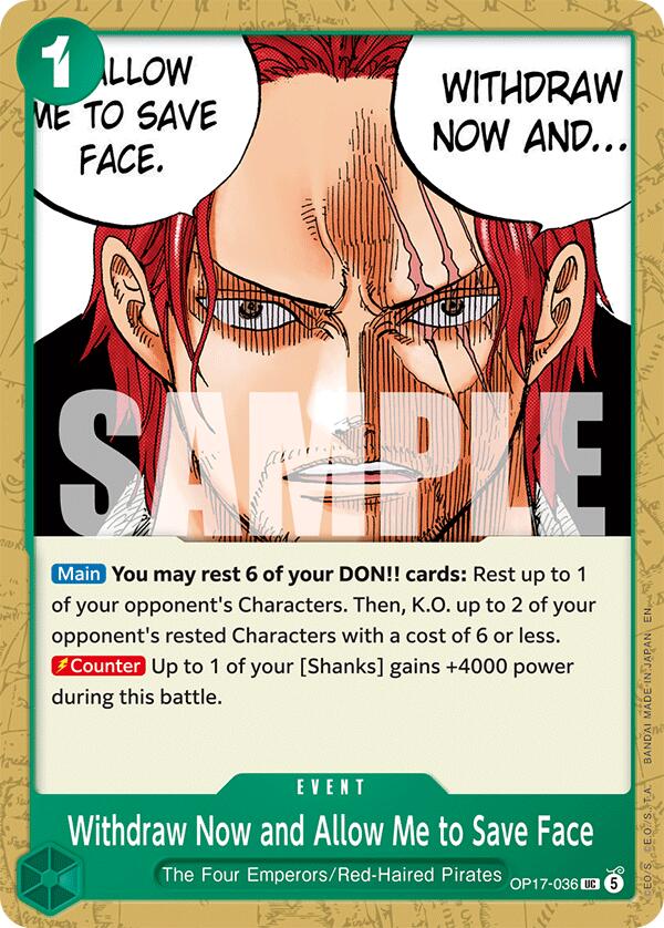 Withdraw Now and Allow Me to Save Face [The World's Strongest Warriors] - OP17-036