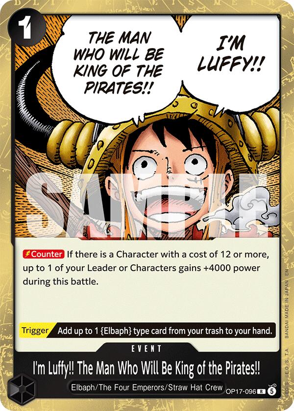 I'm Luffy!! The Man Who Will Be King of the Pirates!! [The World's Strongest Warriors] - OP17-096