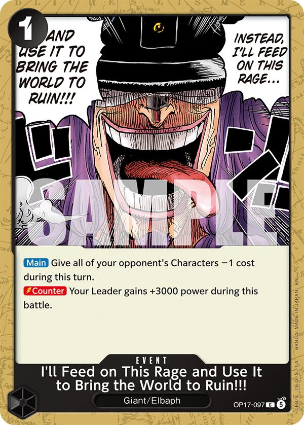I'll Feed on This Rage and Use It to Bring the World to Ruin!!! [The World's Strongest Warriors] - OP17-097