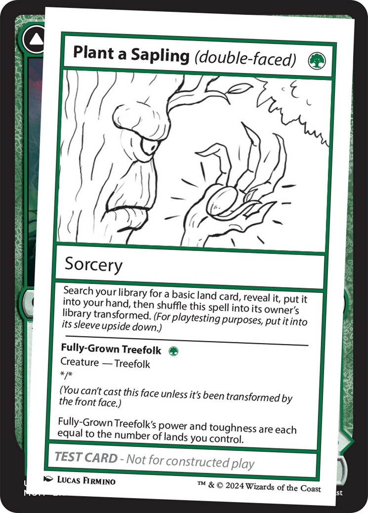 mtg original playtest cards Plant a Sapling (double-faced) [Mystery Booster 2 Playtest Cards]