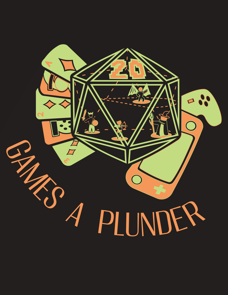 Games A Plunder T-Shirt - D20 Design