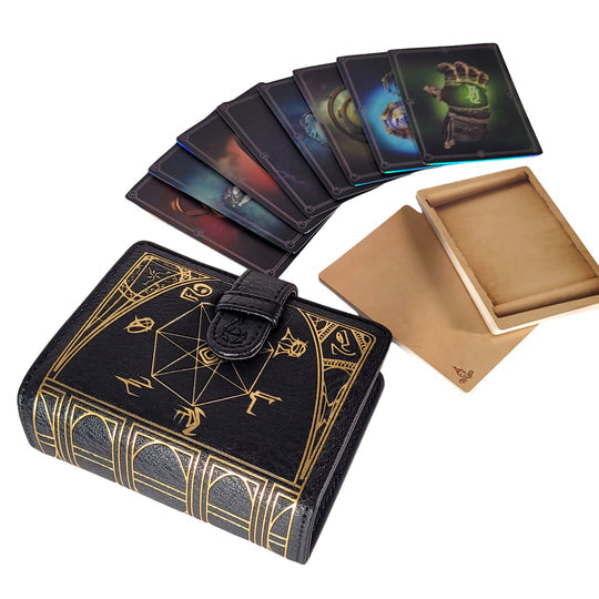 Book of Incantations Spell Card Book - Deluxe Tome Edition with 8 Magic Item Cards