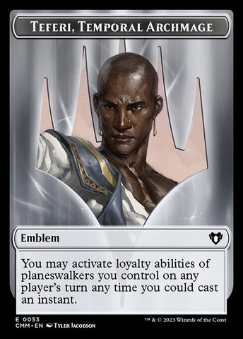 Treasure // Emblem - Teferi, Temporal Archmage Double-Sided Token [Commander Masters Tokens]