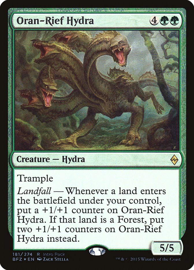 hydra cards mtg Oran-Rief Hydra (Intro Pack) [Battle for Zendikar Promos]