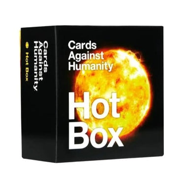 Cards Against Humanity Hot Box Expansion box featuring a large sun graphic