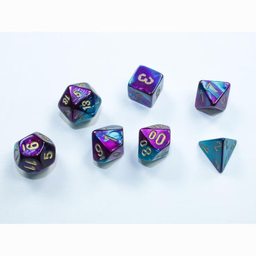 7ct Mini-Polyhedral Dice Set: Gemini Purple-Teal With Gold