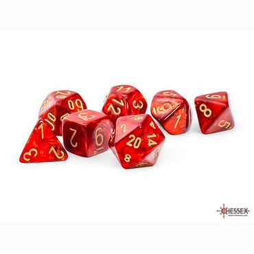 7CT MEGA-HEDRAL DICE SET: SCARAB SCARLET WITH GOLD