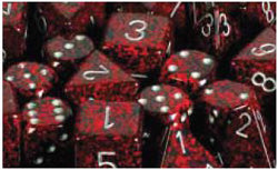 7CT SPECKLED POLY SILVER VOLCANO DICE SET