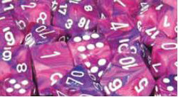 7CT FESTIVE POLY DICE SET, VIOLET/WHITE