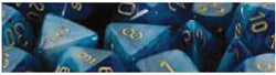 7CT PHANTOM POLY DICE SET, TEAL/GOLD