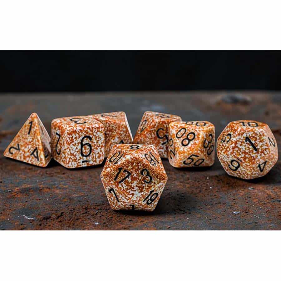 SPECKLED DICE: RUST WITH BLACK SET OF TEN D10 DICE SET