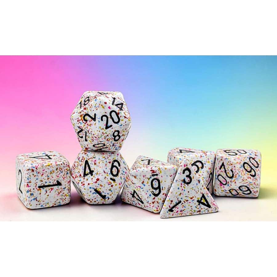 SPECKLED DICE: POLYHEDRAL BIRTHDAY WITH BLACK 7-DIE SET