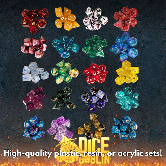 Mystery Set of 7 Plastic or Resin Dice - Forged Gaming