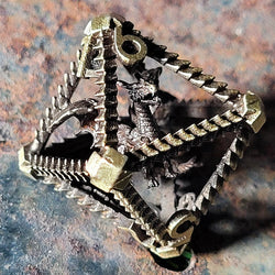 Metal Dice Set - Hollow - Dragon's Immure - Antique Gold