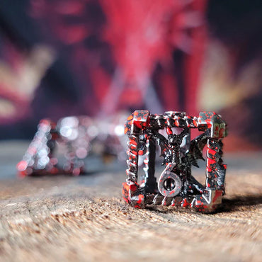 Metal Dice Set - Hollow - Dragon's Immure - Silver Blood