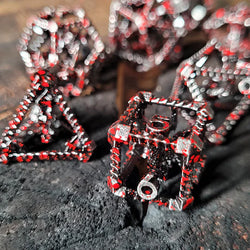 Metal Dice Set - Hollow - Dragon's Immure - Silver Blood