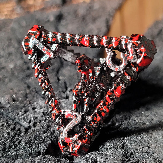 Metal Dice Set - Hollow - Dragon's Immure - Silver Blood