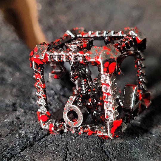 Metal Dice Set - Hollow - Dragon's Immure - Silver Blood