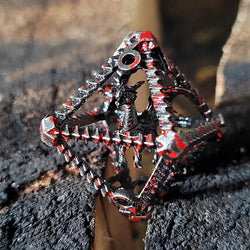 Metal Dice Set - Hollow - Dragon's Immure - Silver Blood