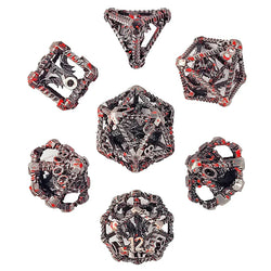 Metal Dice Set - Hollow - Dragon's Immure - Silver Blood
