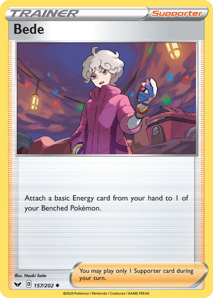 pokemon sword and shield base set cards Bede (157/202) [Sword & Shield: Base Set]