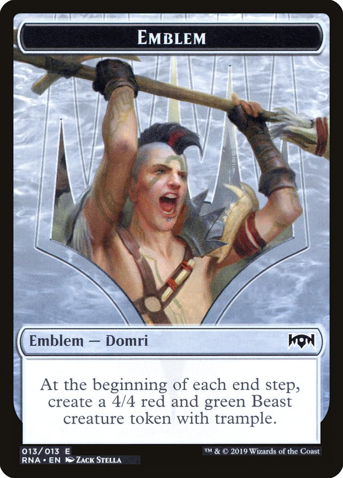 mtg bringer cards Domri, Chaos Bringer Emblem [Ravnica Allegiance Tokens]