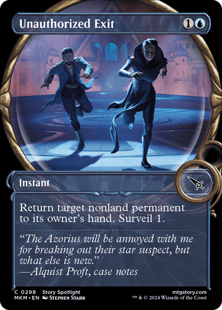 mtg suspect cards Unauthorized Exit (Showcase) [Murders at Karlov Manor]