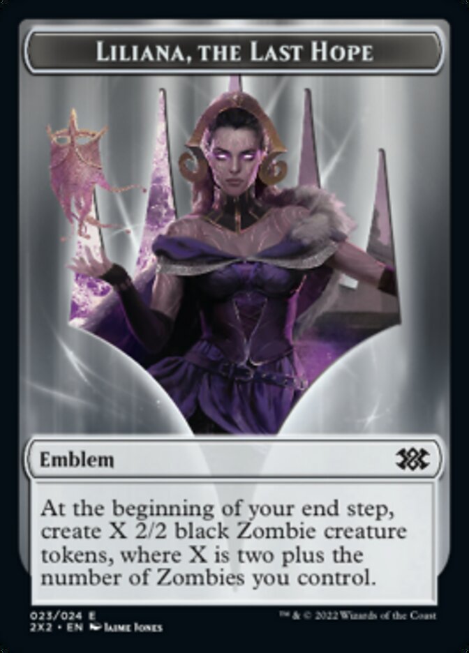 frog card mtg Liliana, the Last Hope Emblem // Spirit (002) Double-Sided Token [Doub