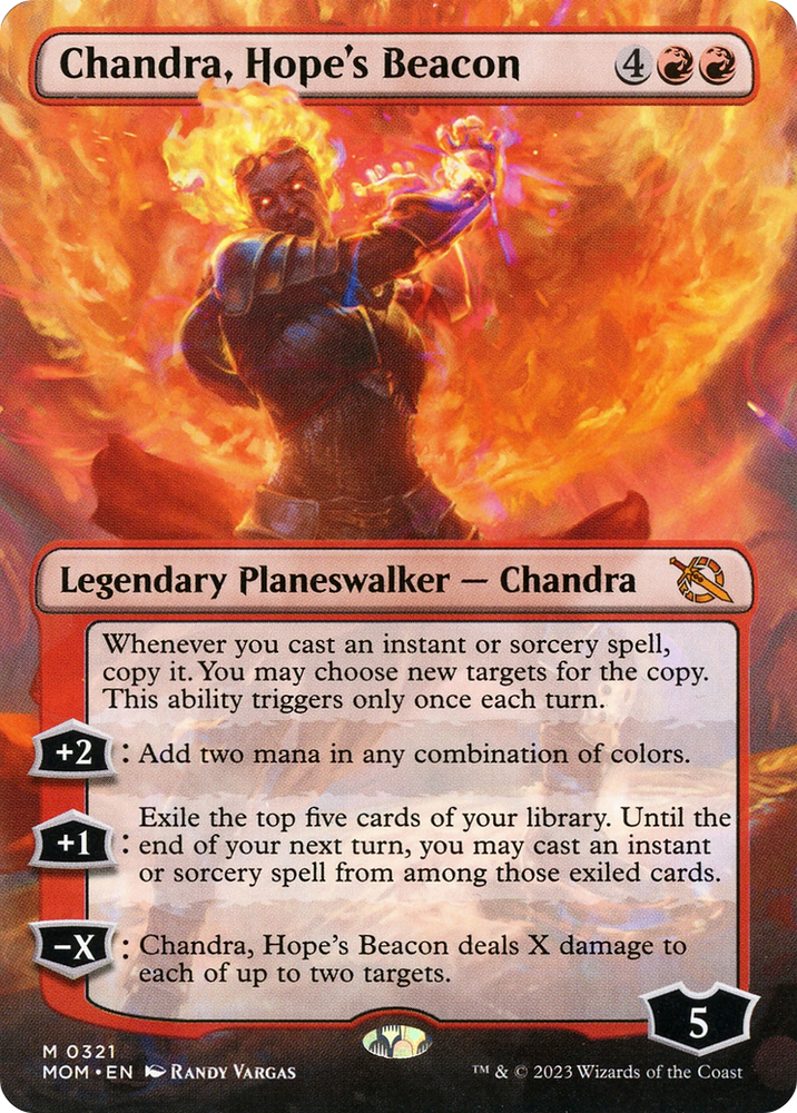 mtg chandra cards Chandra, Hope's Beacon (Borderless Alternate Art) [March of the Machin
