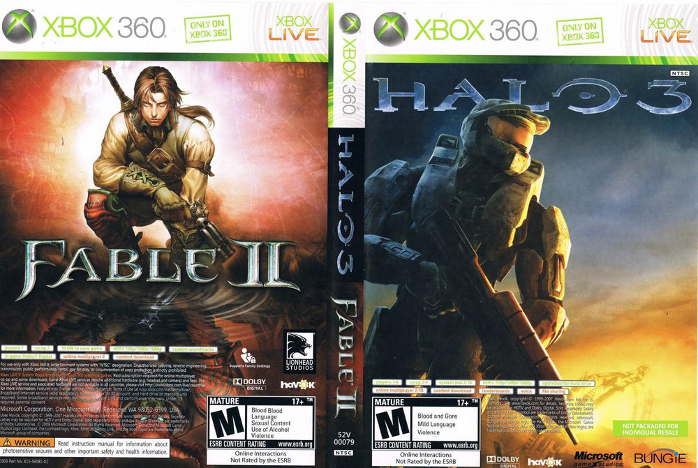 Halo 3 & Fable 2 Combo Pack - X360