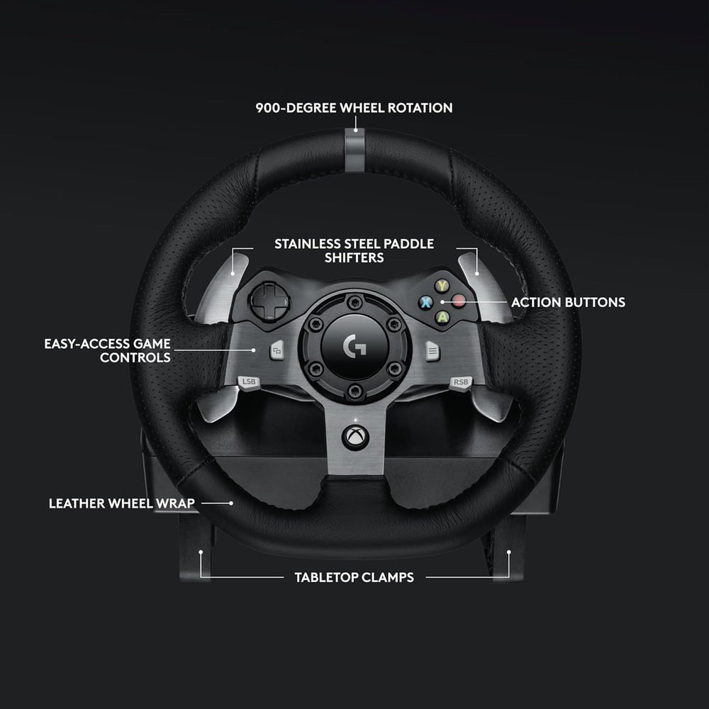 Logitech G920 Driving Force Racing Wheel With Pedals, Shifter, and Racing Stand