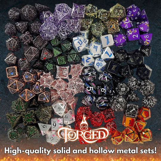 Mystery Set of 7 Metal Dice - Forged Gaming