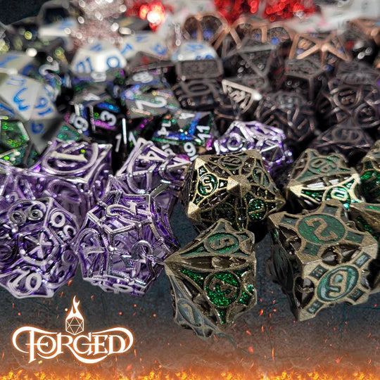 Mystery Set of 7 Metal Dice - Forged Gaming