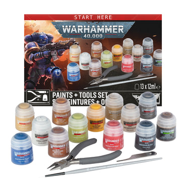 Warhammer 40k Paints + Tools Set