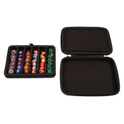 6-Row Zip-Close Dice Box & Storage Case with Removable Dice Tray
