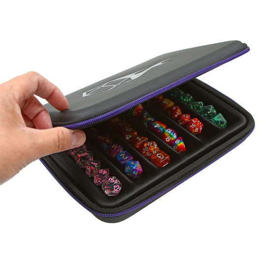 6-Row Zip-Close Dice Box & Storage Case with Removable Dice Tray