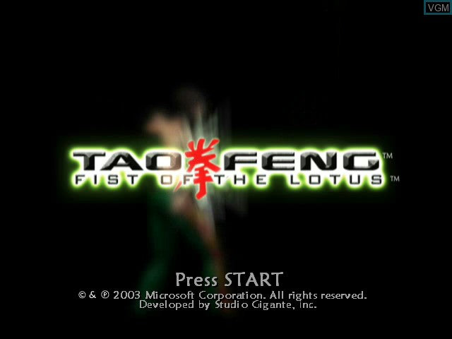 Tao Feng: Fist of the Lotus - XBox Original