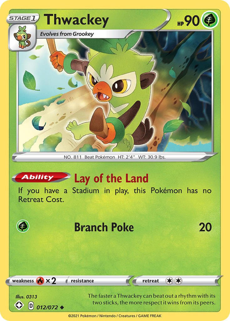 pokemon card thwackey - Twilight Masquerade - TWMEN Pokmon 015/167 Placeholder Image Provided Pokemon TCG - s4a -