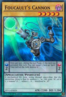 yugioh cannon spell card Foucault's [PEVO-EN024] Super Rare Choose Condition:Heavily Played Trap Mint / near mint Top 10 Pokémon Boxes