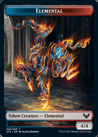 Elemental // Emblem - Rowan, Scholar of Sparks Token [Strixhaven: School of Mages Tokens]