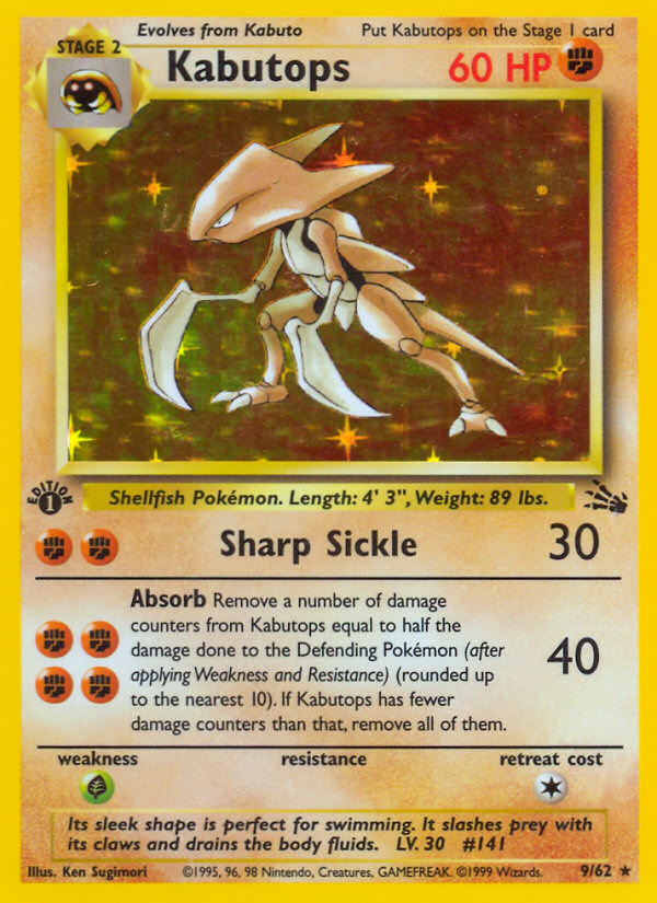 first edition fossil cards 1st Edition Fossil (62/62) Complete Set 1999 main image 0