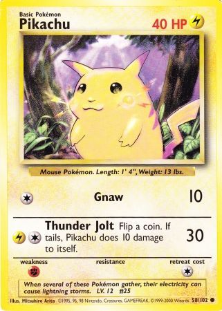 pikachu pokemon card value 58 102 [58/102 Pikachu does 10 damage to itself. Pokmon TCG Pikachu 58/102 Celebrations